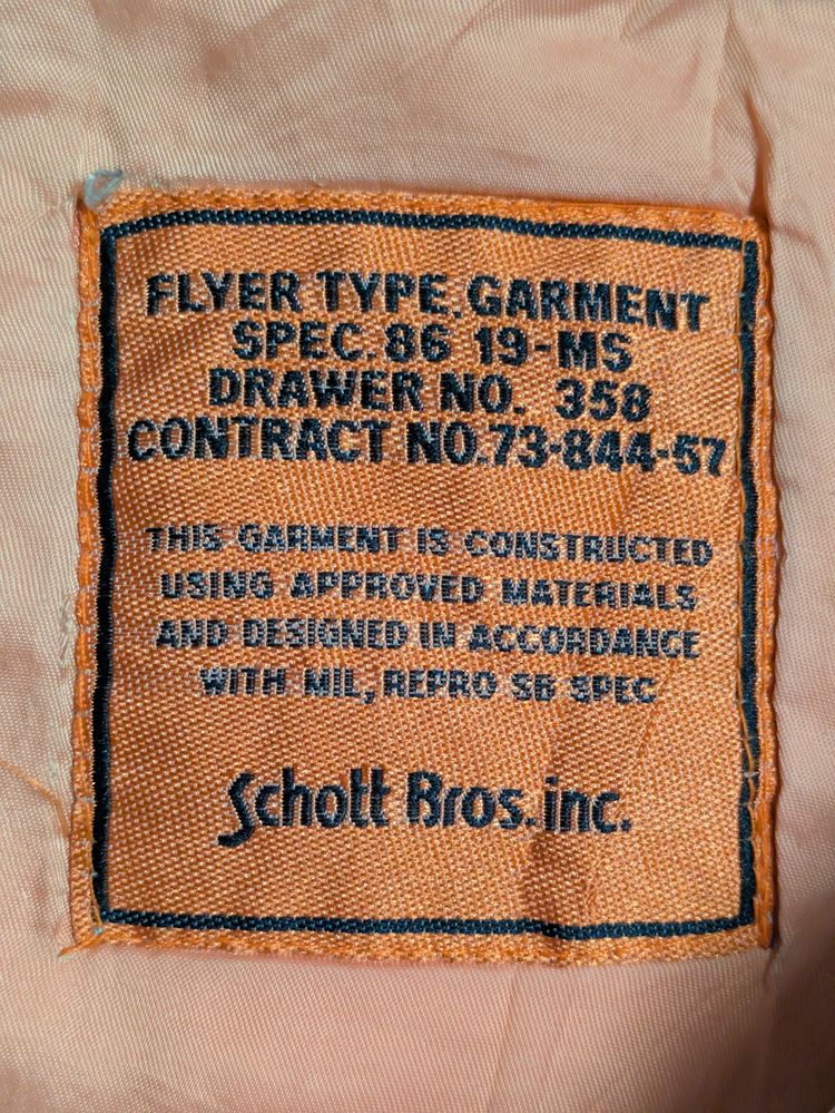 Schott Bros. Inc. Beige Flyer Type Jacket 3