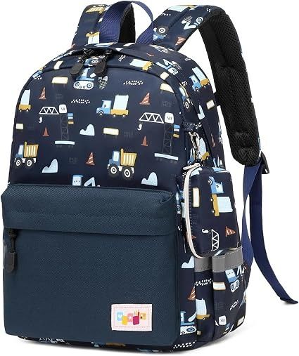 Children'S Backpack With Construction Vehicle Print image 1