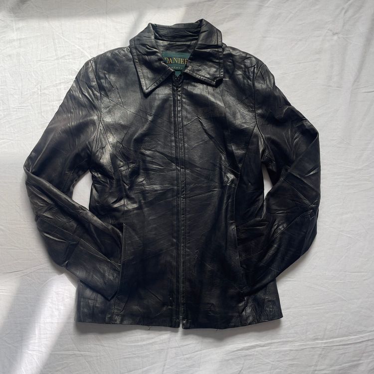 2000s Fitted Full Zip Canada Black Leather Jacket image 3