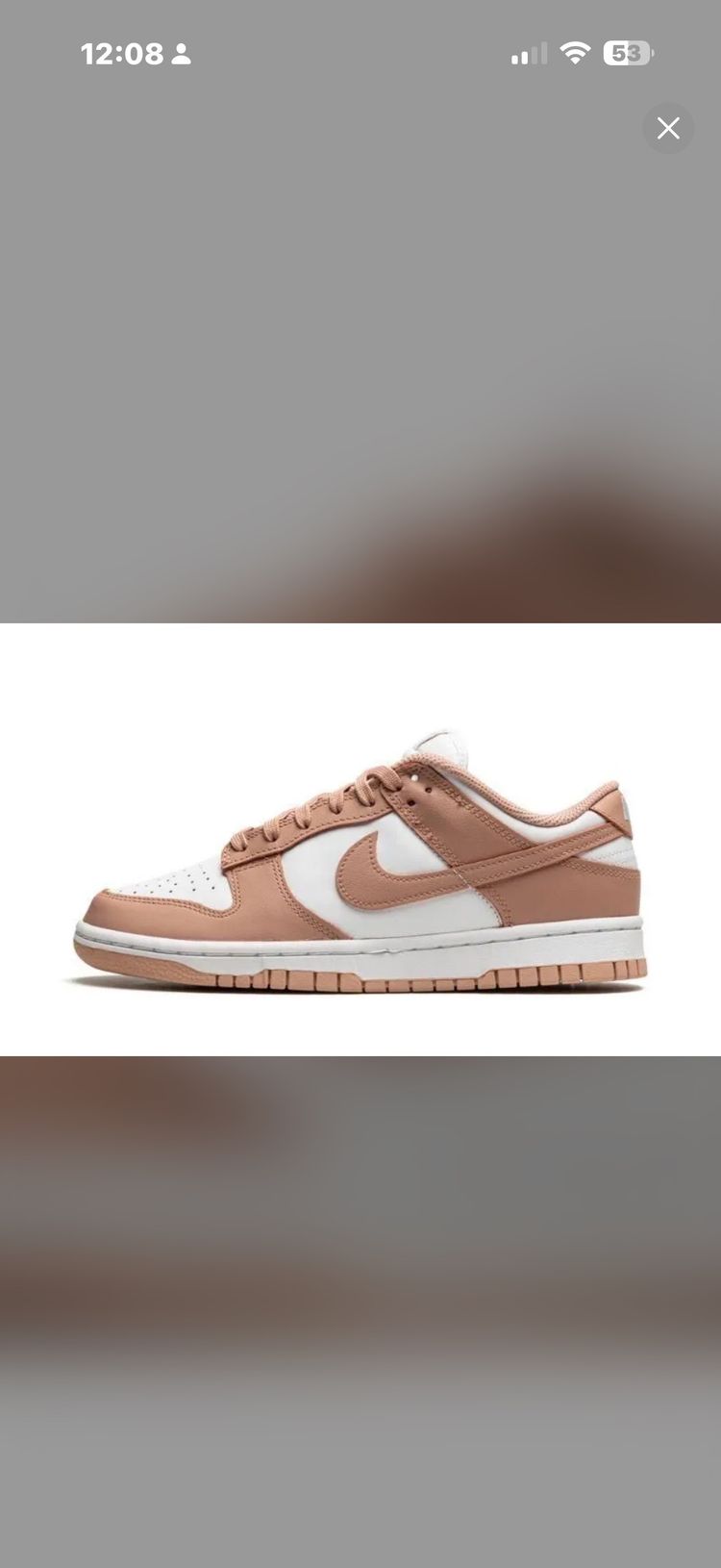 Nike UK9.5 Nike Dunk Low Trainers in White and Rose Whisper product image