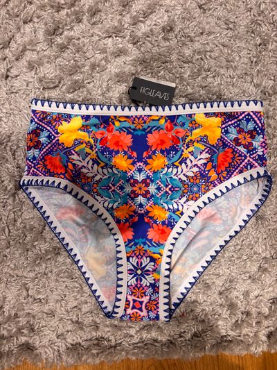 Figleaves floral high-waisted bikini bottoms