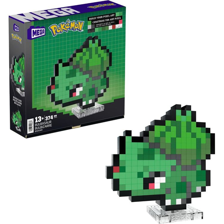 MEGA Pokémon Bulbasaur Retro Pixel Art Building Set HTH75 DAMAGED BOX imagen 1