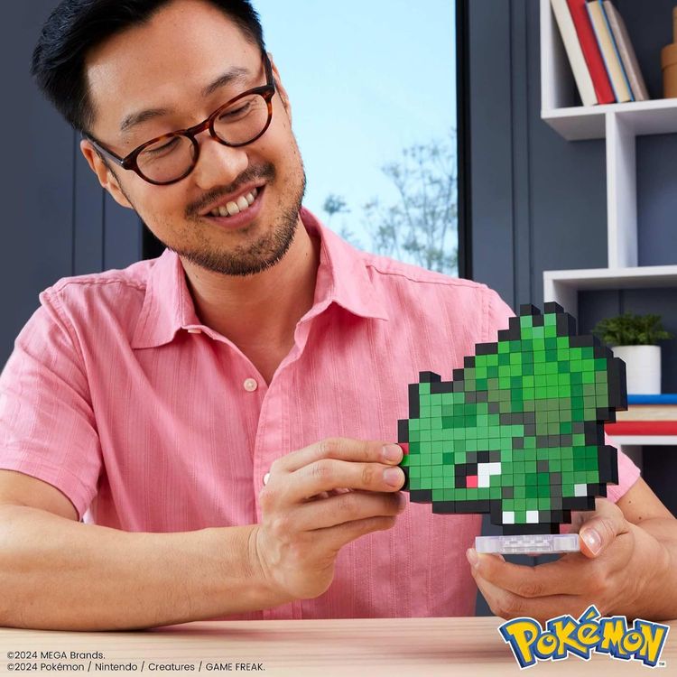 MEGA Pokémon Bulbasaur Retro Pixel Art Building Set HTH75 DAMAGED BOX imagen 3