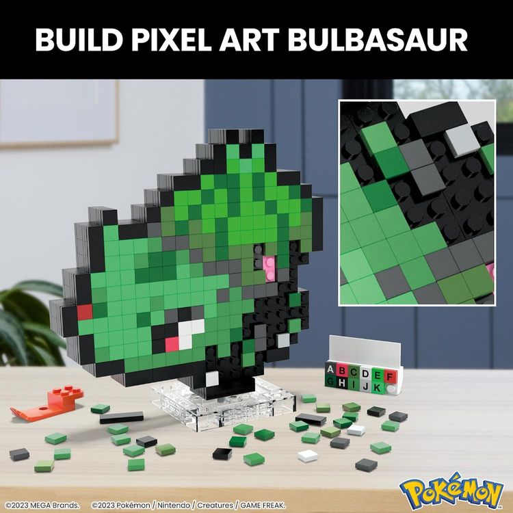 MEGA Pokémon Bulbasaur Retro Pixel Art Building Set HTH75 DAMAGED BOX imagen 4