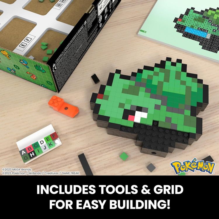MEGA Pokémon Bulbasaur Retro Pixel Art Building Set HTH75 DAMAGED BOX imagen 5