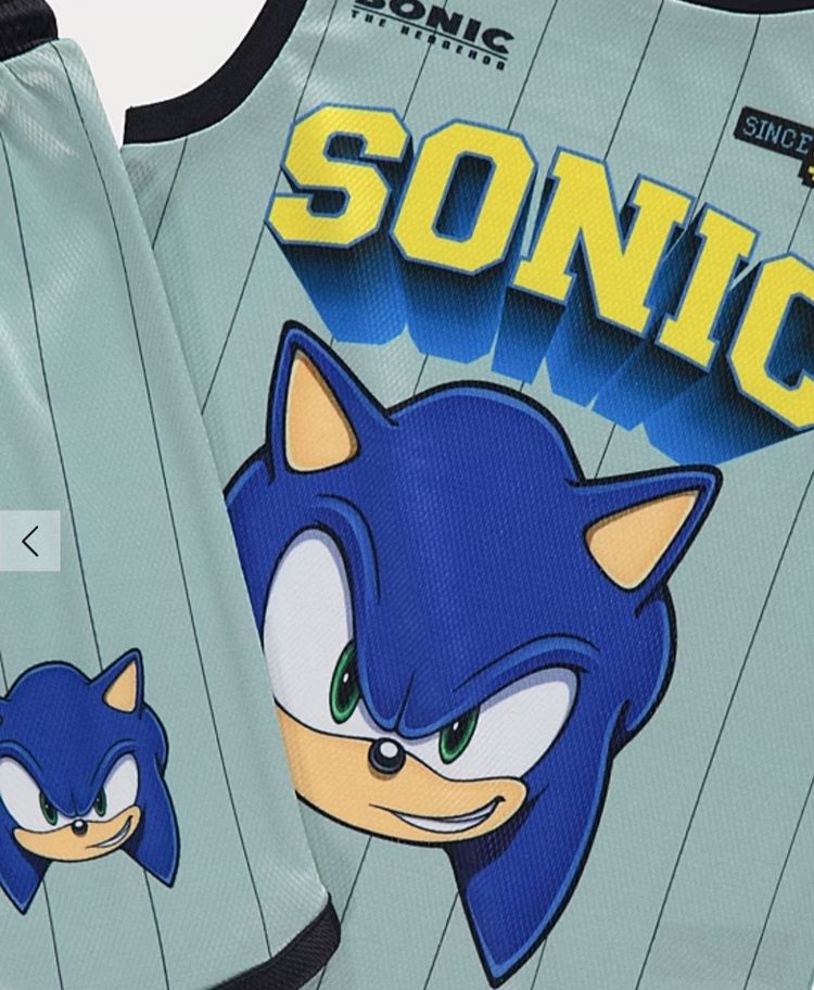 Boys Sleeveless Top And Shorts Set With Sonic Design imagen 2