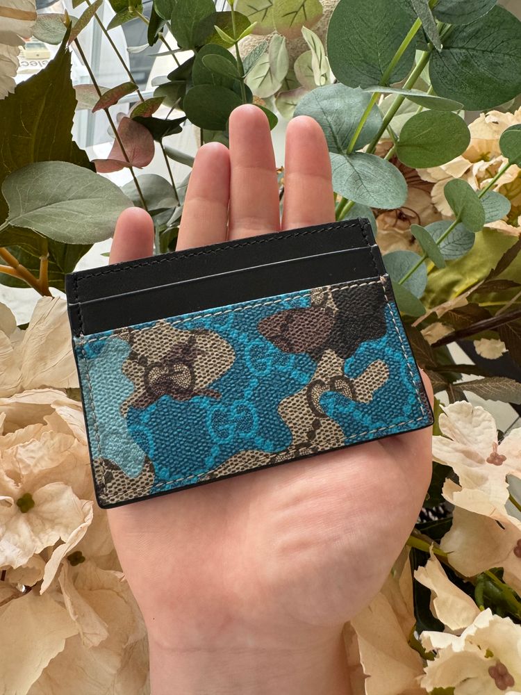 Gucci Card Holder “Blue Camo” NO BOX *Authentic*