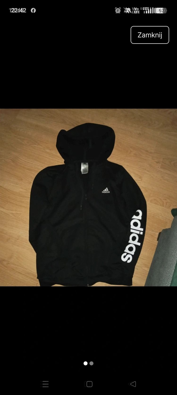 Adidas Black Hoodie imagen 1