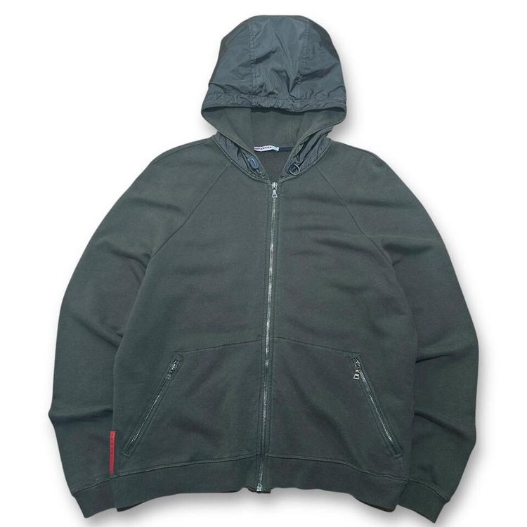 Prada Sport Cotton Hoodie With Nylon Hood imagen 1