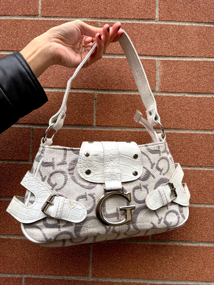 White Patterned Shoulder Bag