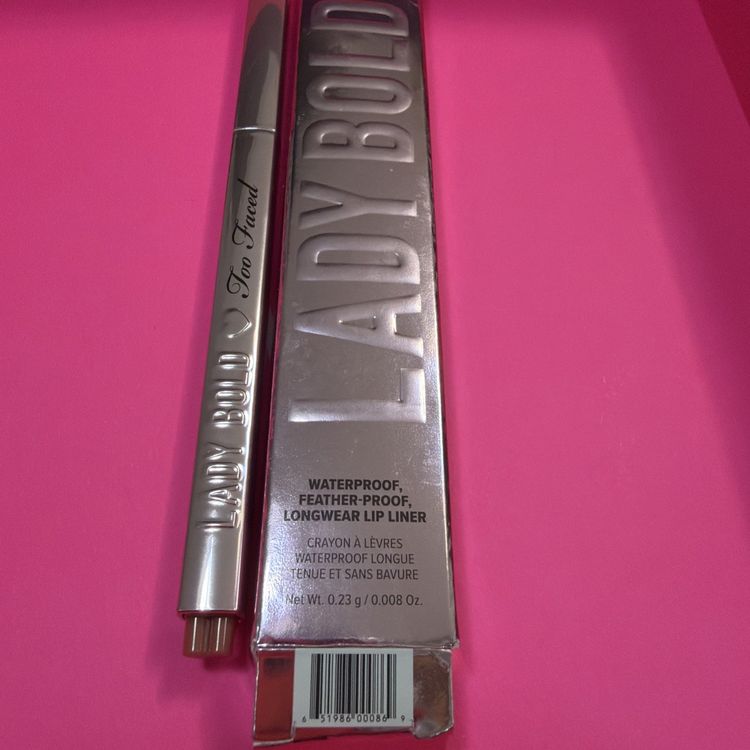 Too Faced Lady Bold Waterproof Lip Liner Shade Badass BNIB Nude image 2