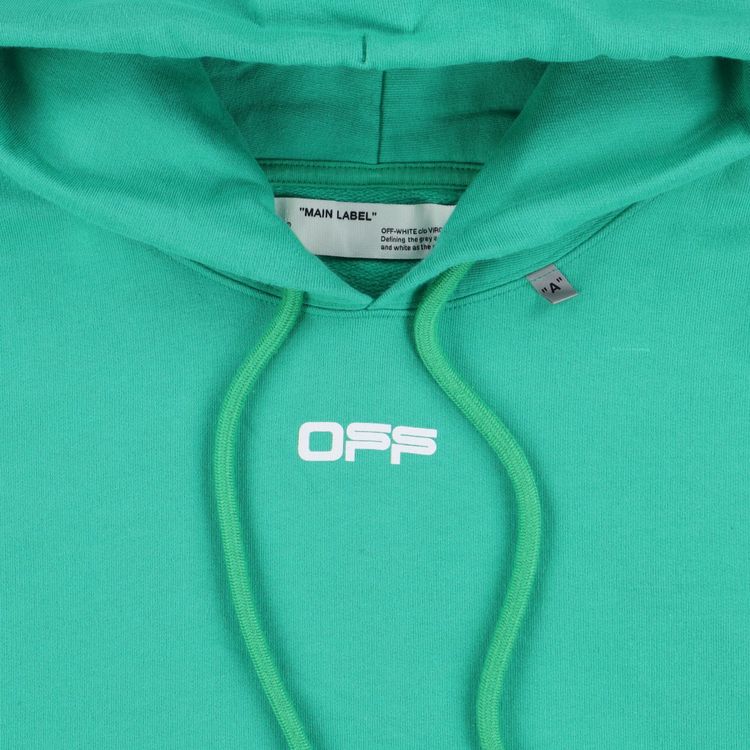 Off-White Green Caravaggio Diagonals Box Oversized Hoodie 4