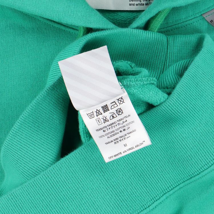 Off-White Green Caravaggio Diagonals Box Oversized Hoodie 11