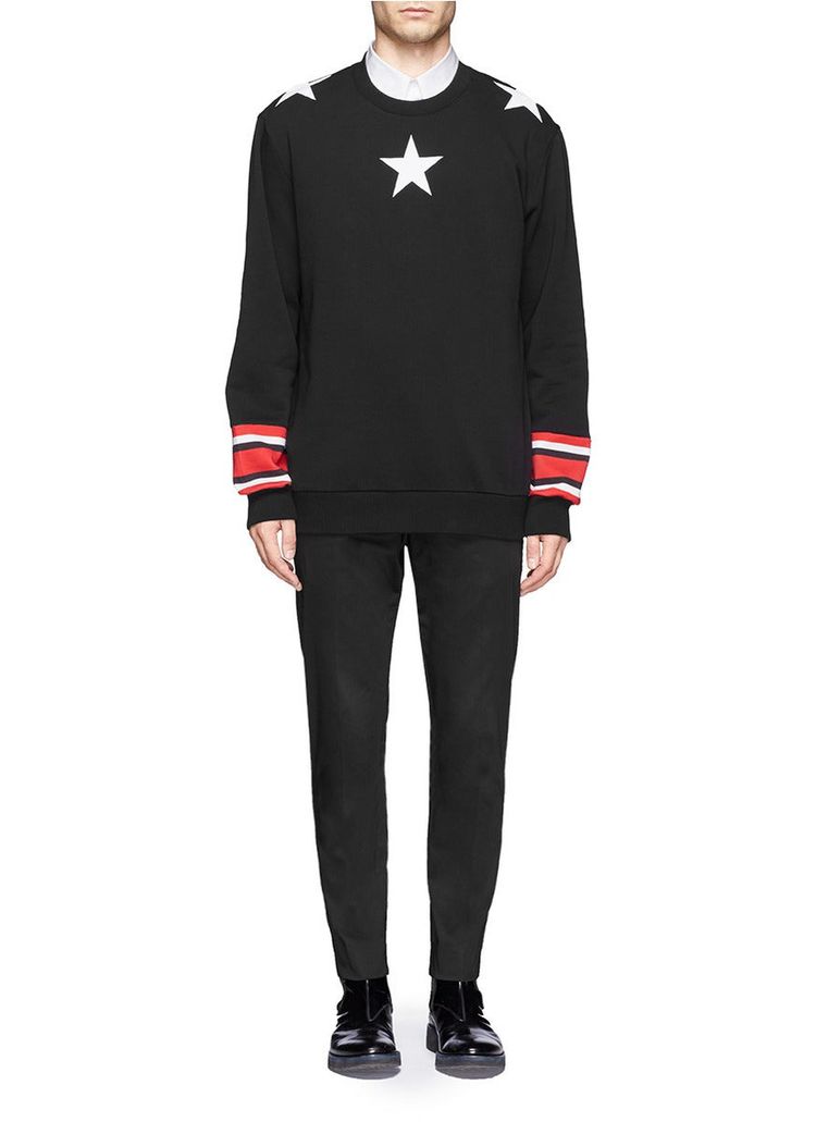 Givenchy Black Stars and Stripes Oversized Sweatshirt image 2