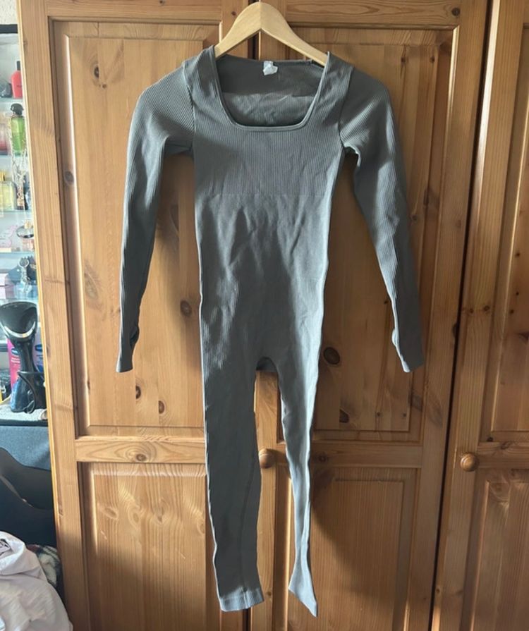 Grey Long Sleeve Jumpsuit imagen 1