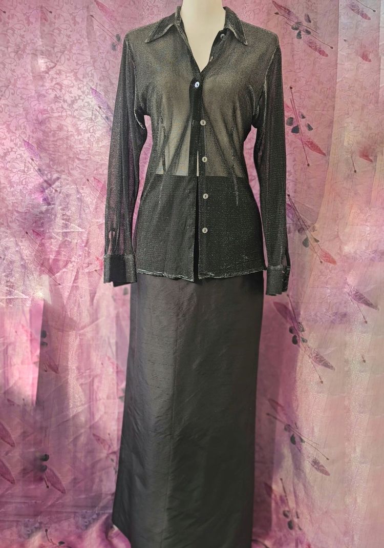 Y2K Taffeta Maxi Skirt