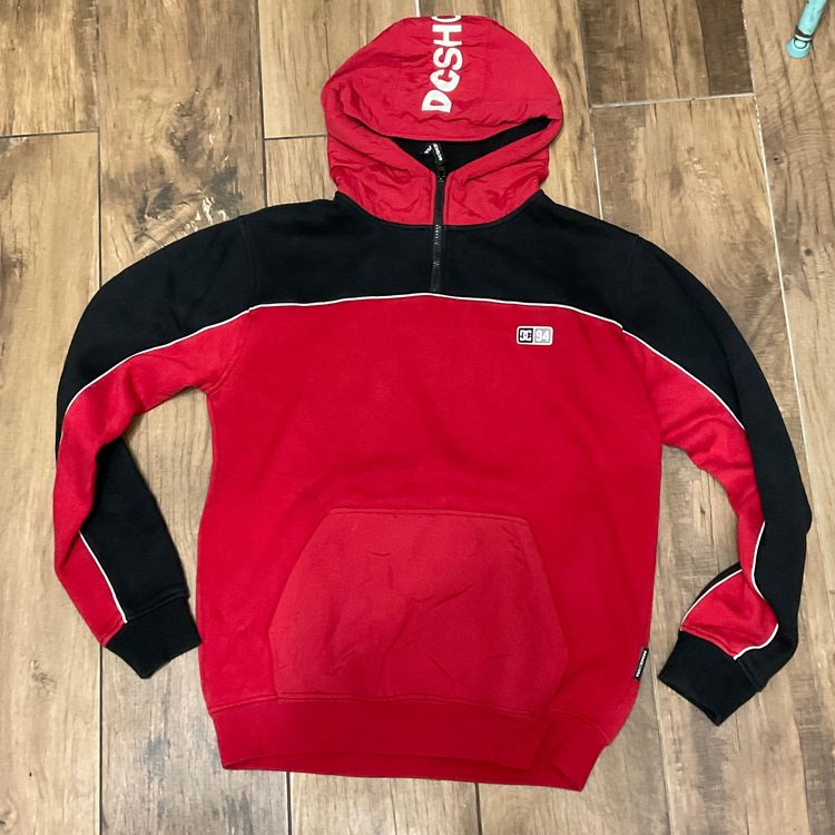 Dc Shoes Red And Black Hoodie