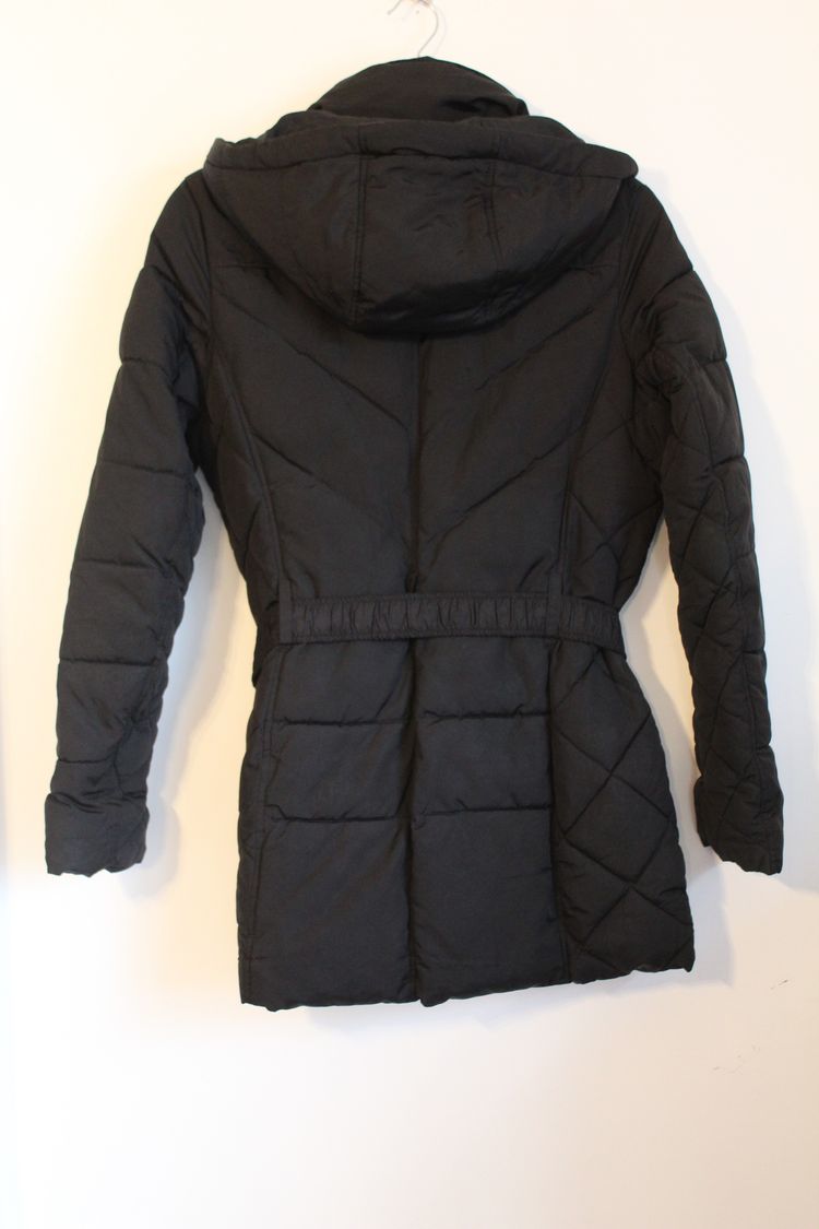 Black Quilted Belted Jacket 2