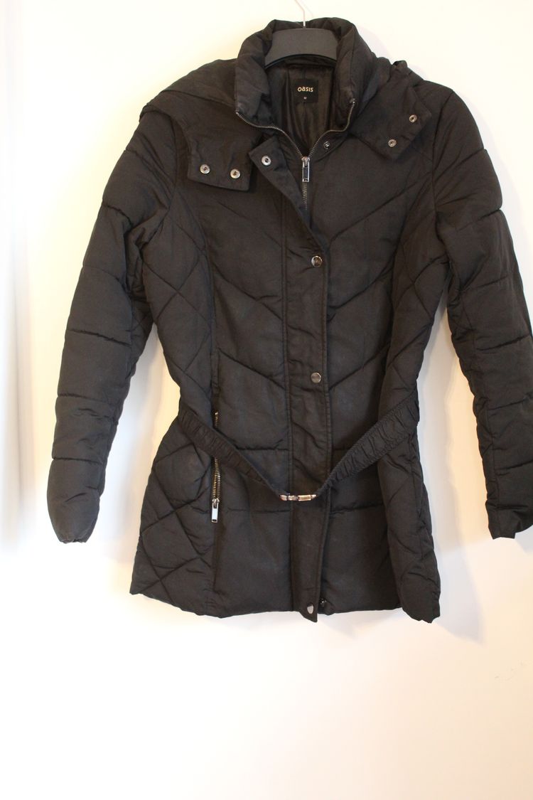 Black Quilted Belted Jacket 3