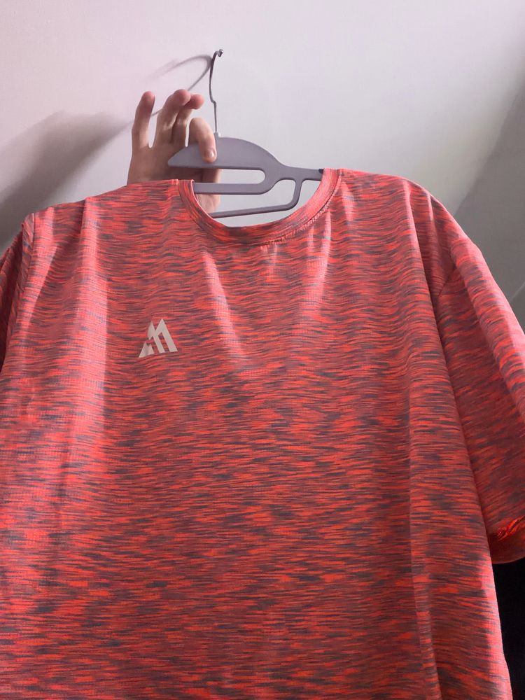 Orange And Black Patterned T-Shirt