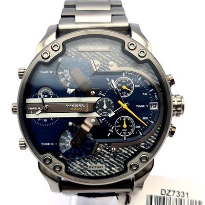 Diesel DZ7331 Grey Stainless Steel With Blue Dial Mens Watch 1