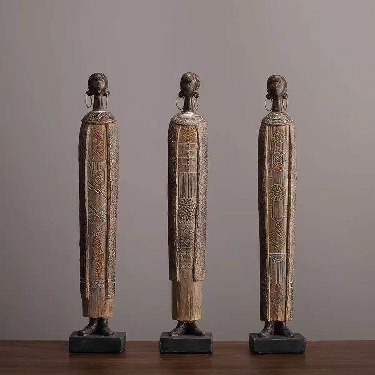 Wooden Tribal Statues image 1
