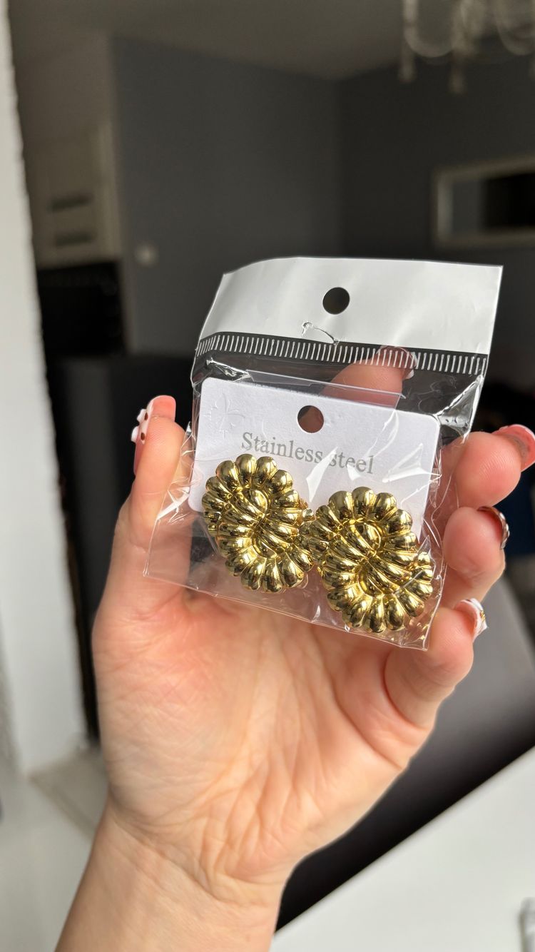 Gold-Tone Stainless Steel Earrings image 1