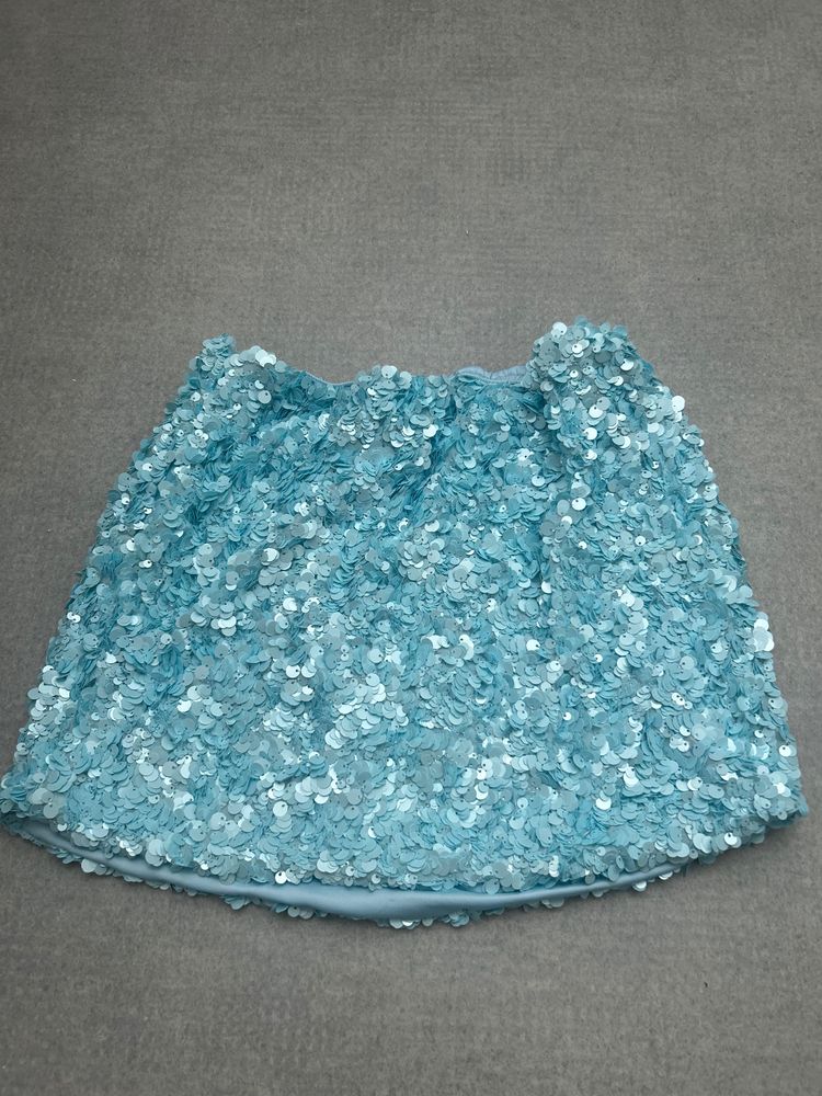 Blue Sequin Mini Skirt image 2
