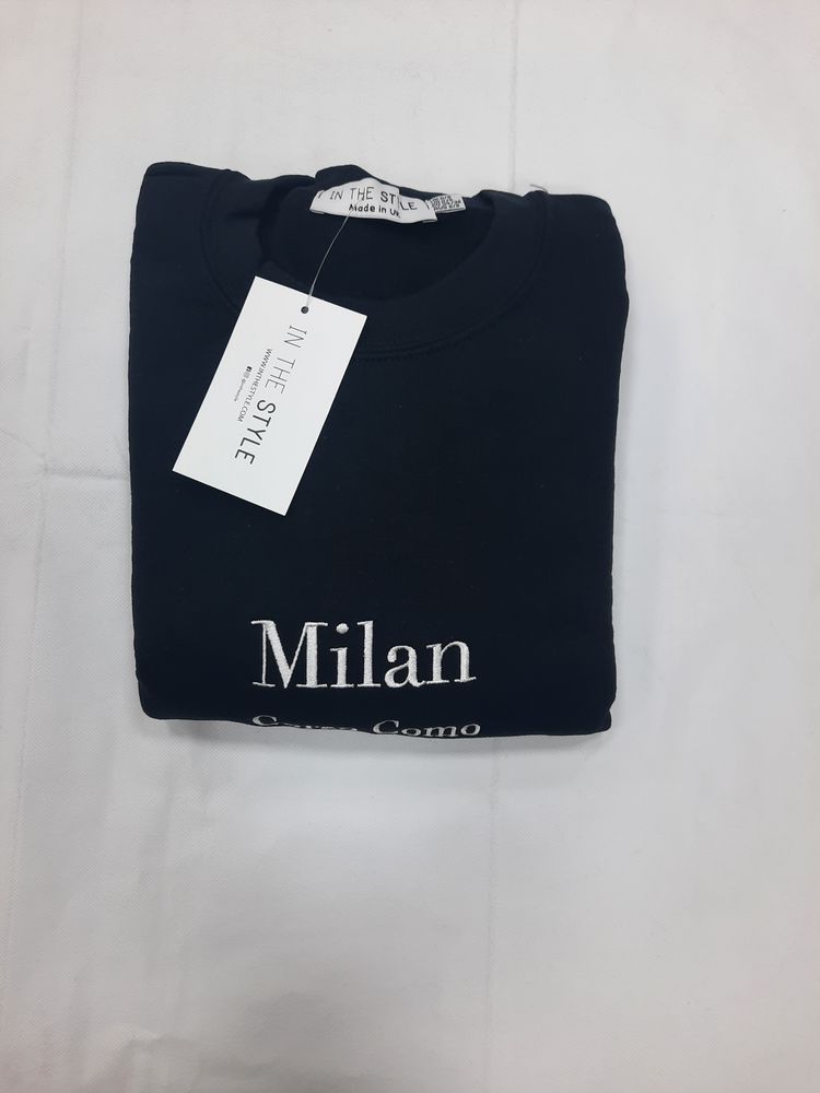 Black Sweatshirt With Milan Text