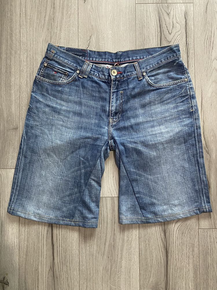 34W Vintage Baggy Hemmed Tommy Hilfiger Jorts Blue 