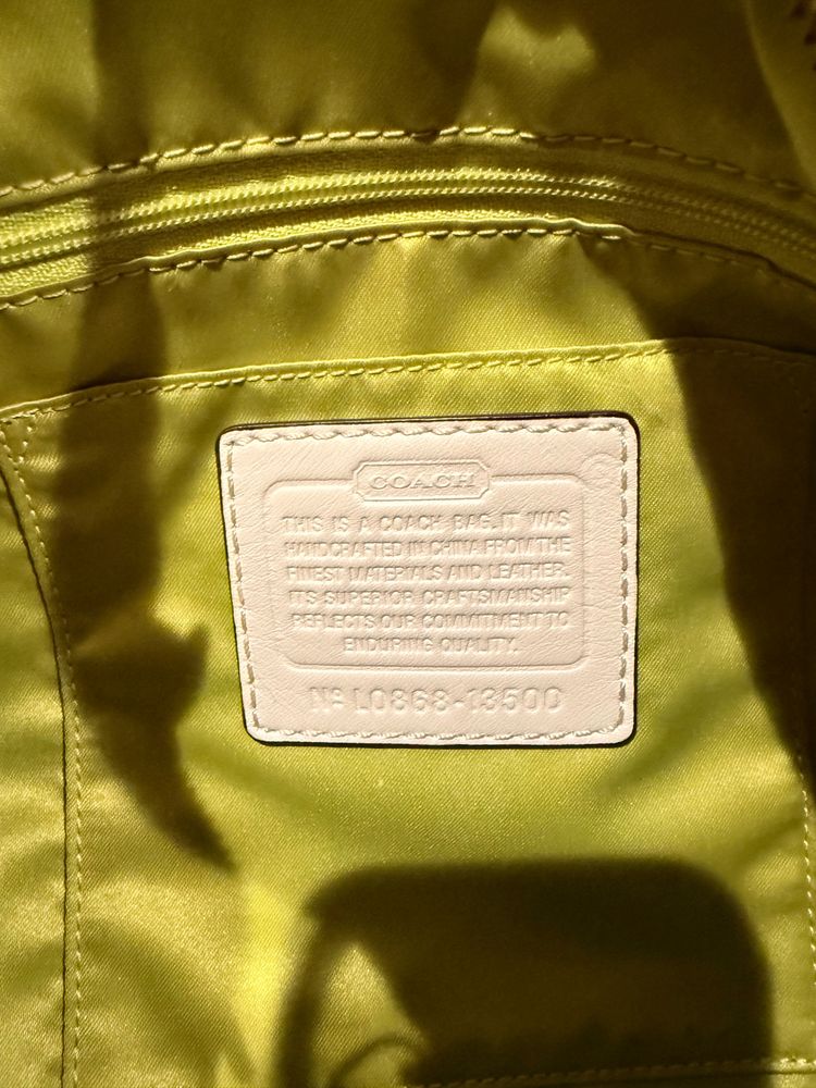 Coach Monogram Lurex Linen Gold Leather Zoe Hobo Bag 3