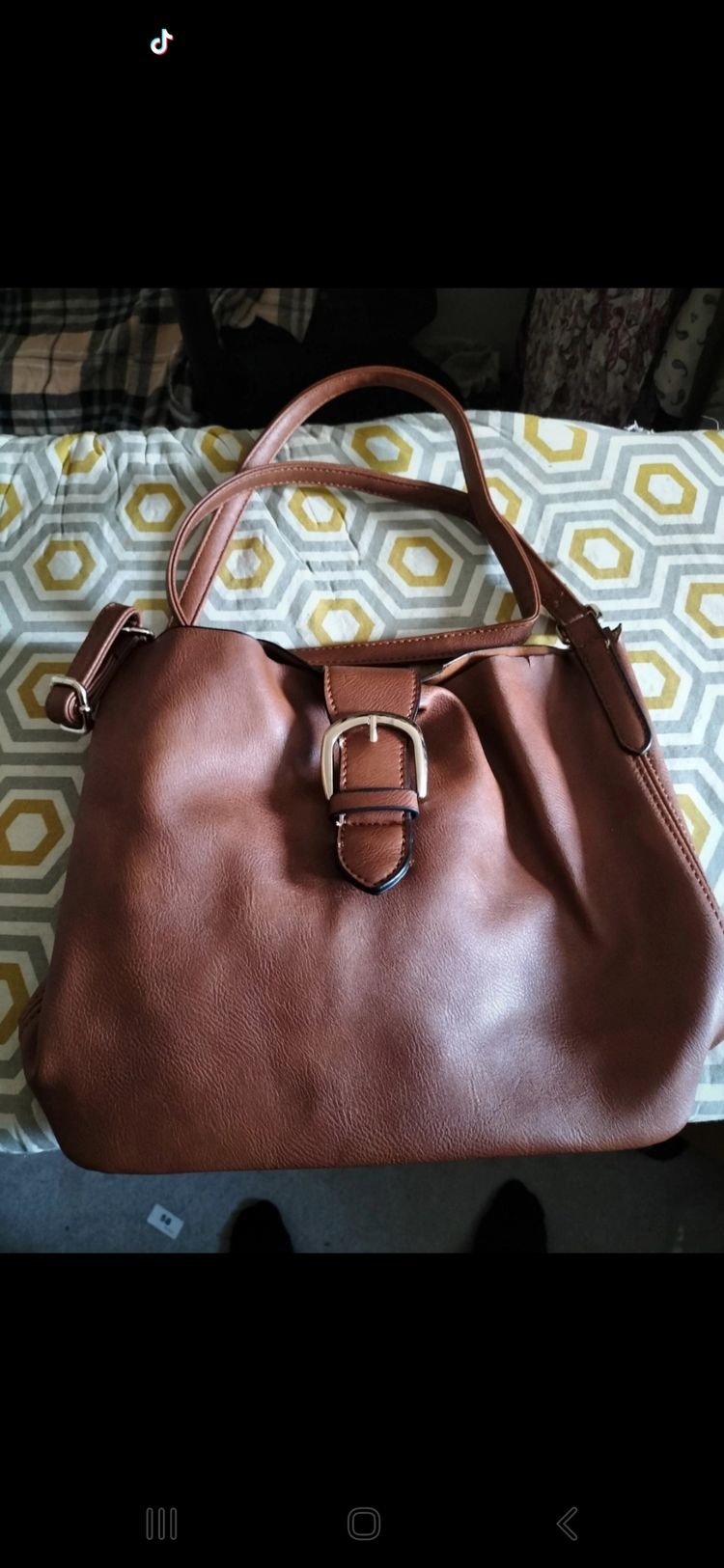 Warehouse Warehouse Brown Leather Look Shoulder Bag product image