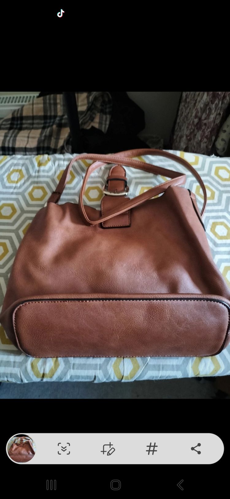 Warehouse Brown Leather Look Shoulder Bag image 5