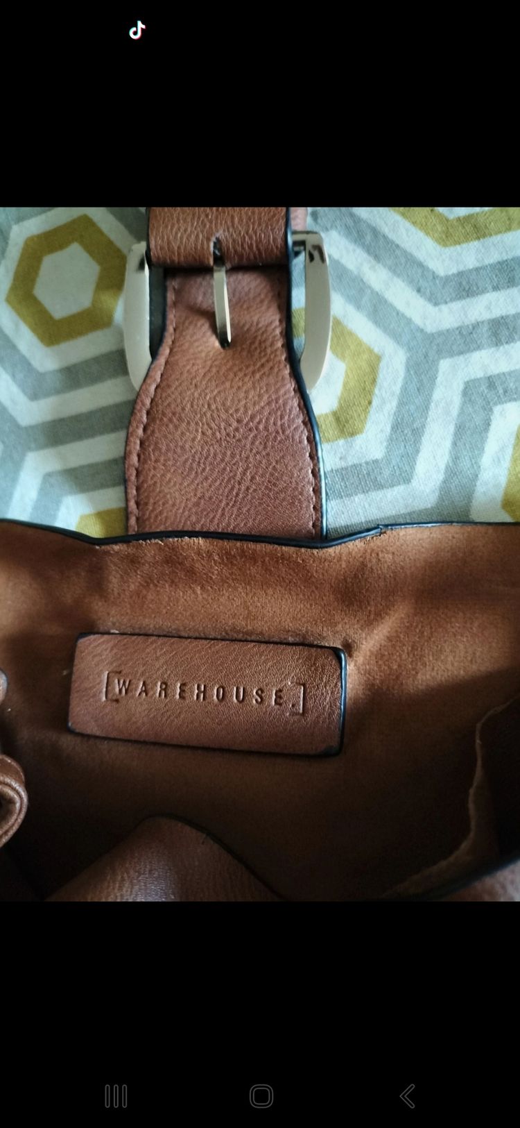 Warehouse Brown Leather Look Shoulder Bag image 4
