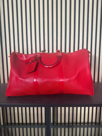 B72 Louis Vuitton Epi Red Keepall 50 Boston Bag