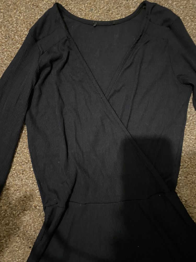 Immagine di Black Long Sleeve Wrap Dress 7