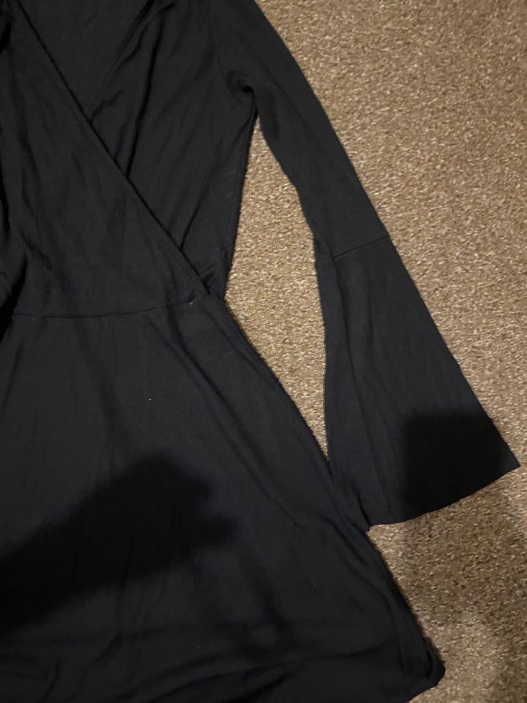 Immagine di Black Long Sleeve Wrap Dress 3