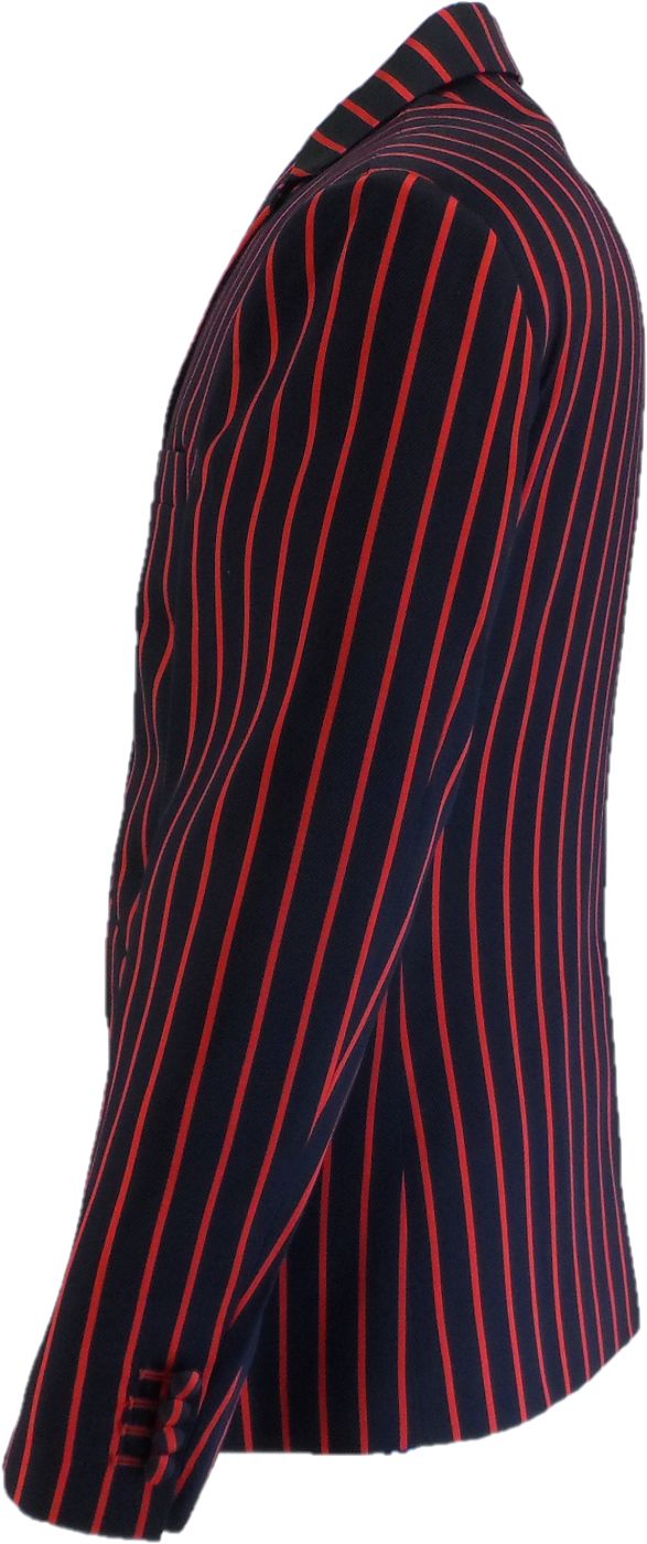 Mens Classic Retro Navy Blue/Red Boating Blazer Jacket 2