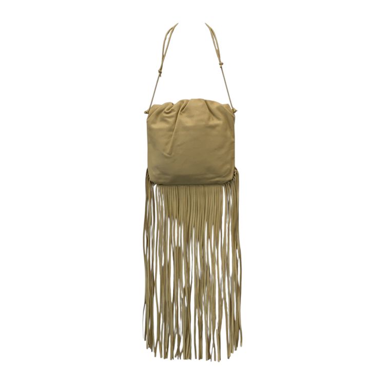 Bottega Veneta Yellow Beige Nappa Leather The Fringe Pouch Shoulder Bag image 3