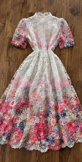 Floral Lace Midi Dress image 2