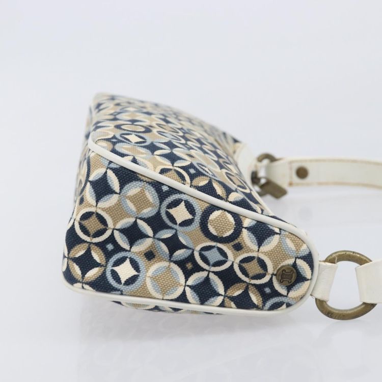 CELINE Hand Bag Canvas Navy Gold Tone Auth BA16627 - Jerrillo imagen 3