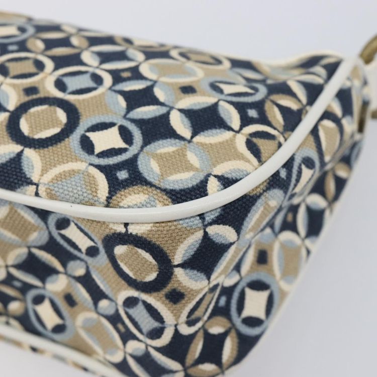CELINE Hand Bag Canvas Navy Gold Tone Auth BA16627 - Jerrillo imagen 9