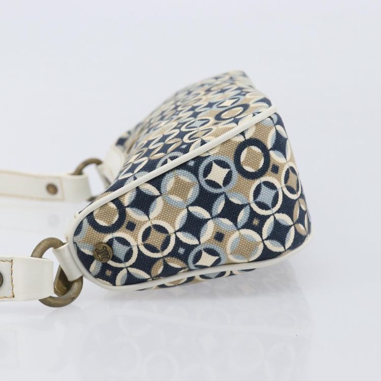 CELINE Hand Bag Canvas Navy Gold Tone Auth BA16627 - Jerrillo imagen 4