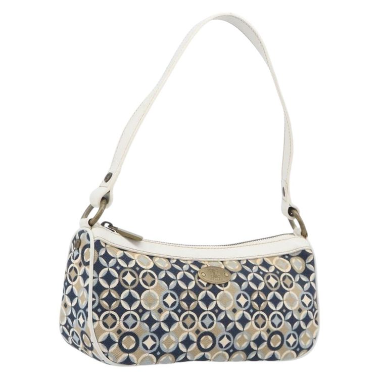 CELINE Hand Bag Canvas Navy Gold Tone Auth BA16627 - Jerrillo imagen 1
