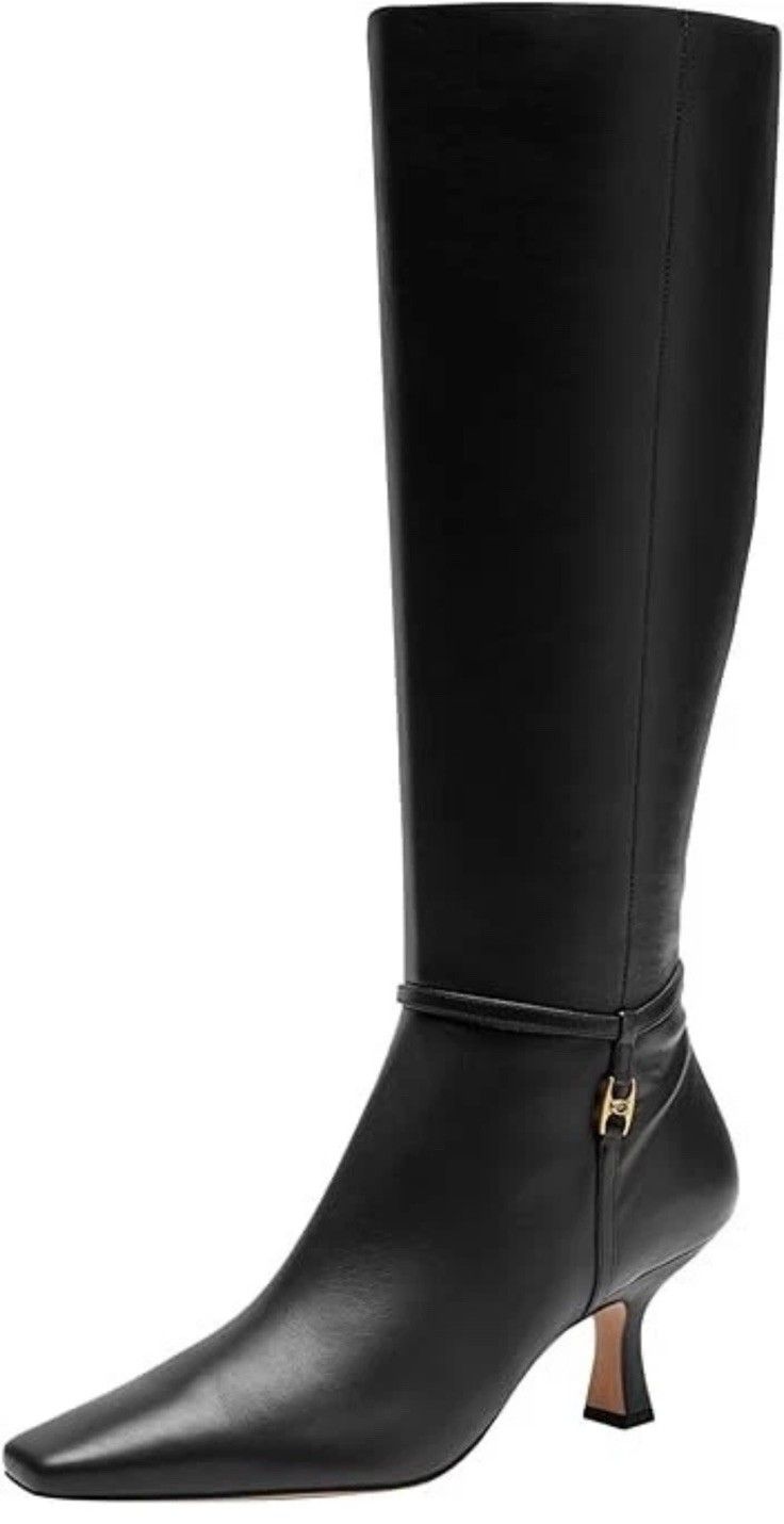 Coach Raquel Boots Black Leather Kitten Heel Uk 3.5 BNIB £349 image 1