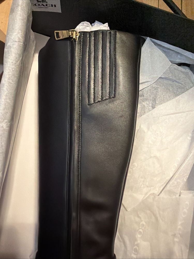 Coach Raquel Boots Black Leather Kitten Heel Uk 3.5 BNIB £349 image 5