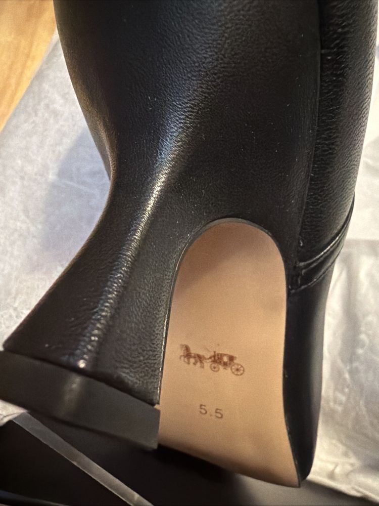 Coach Raquel Boots Black Leather Kitten Heel Uk 3.5 BNIB £349 image 4