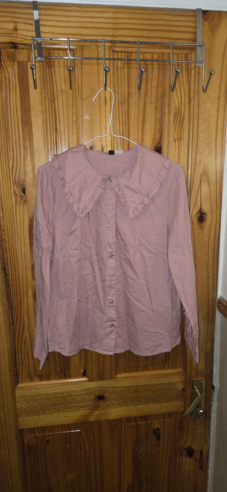 Other Pink Long Sleeve Blouse With Ruffled Collar product image
