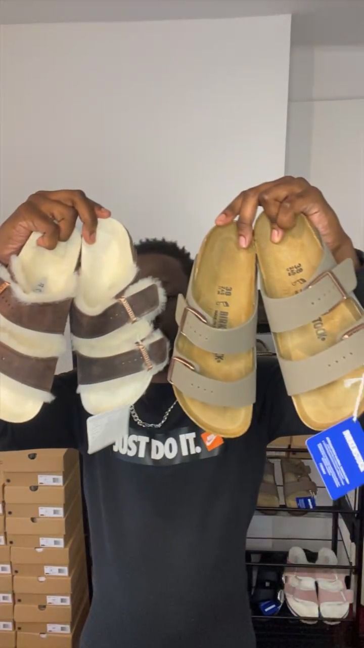 Birkenstock Birkenstock Arizona Regular Fit (Shearling/Normal Footbed) - Stone/Habana product image