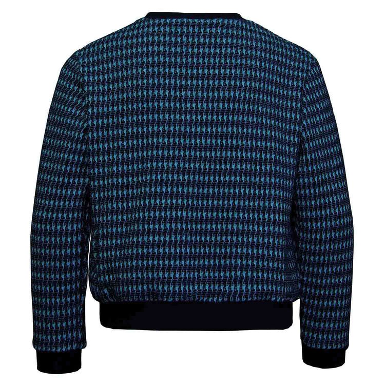Pied-de-poule Black and Blue Cotton Sweatshirt 2